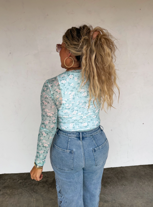 Spring Prints Dress It Up Floral Mesh Top